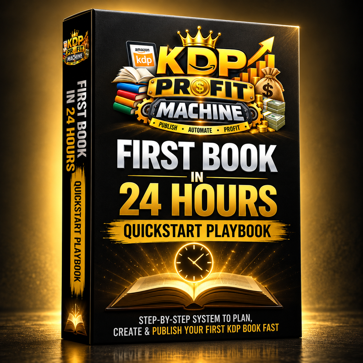 Bonus #1 - First Book in 24 Hours Quickstart Playbook 3D Box Mockup
