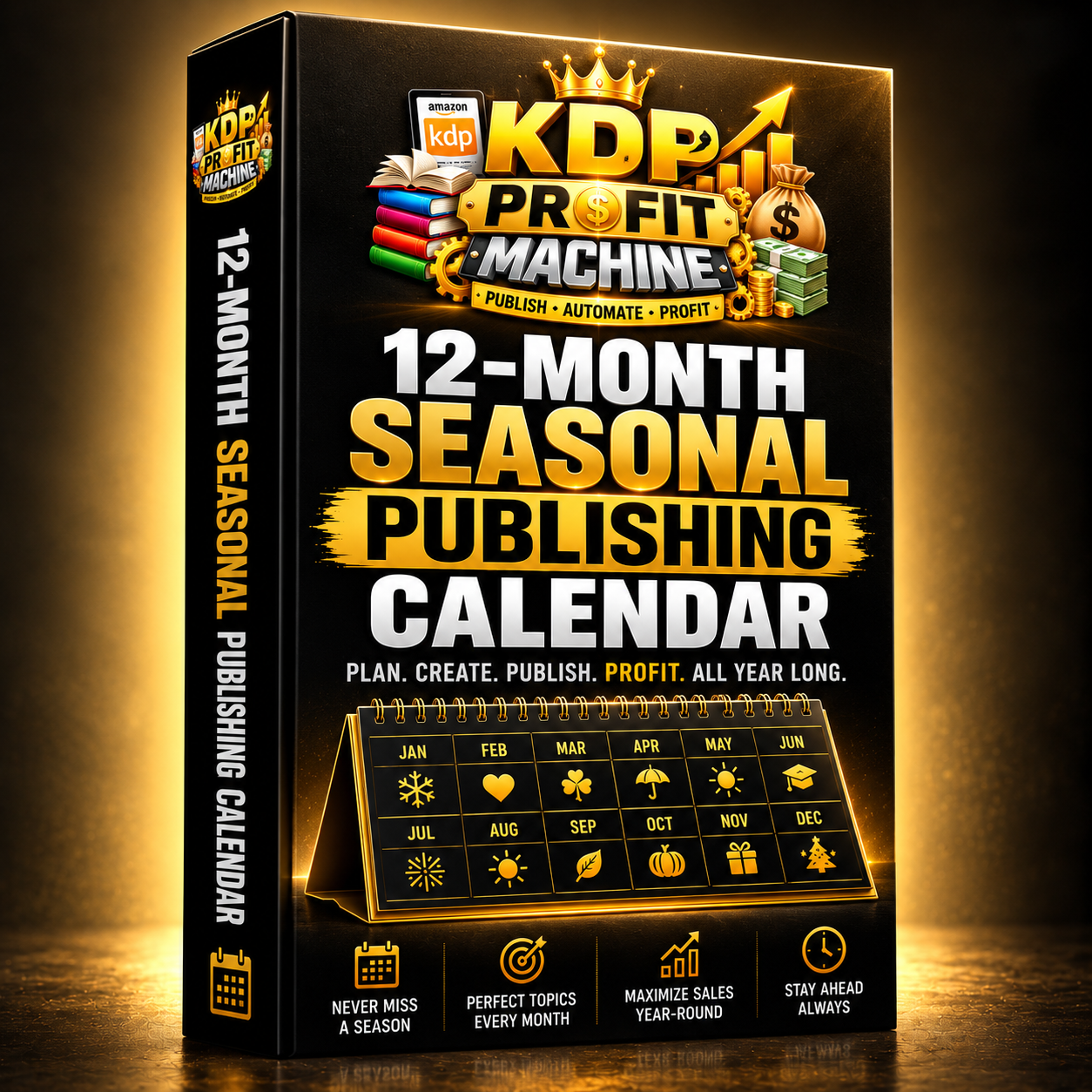 Bonus #3 - 12-Month Seasonal Publishing Calendar 3D Box Mockup