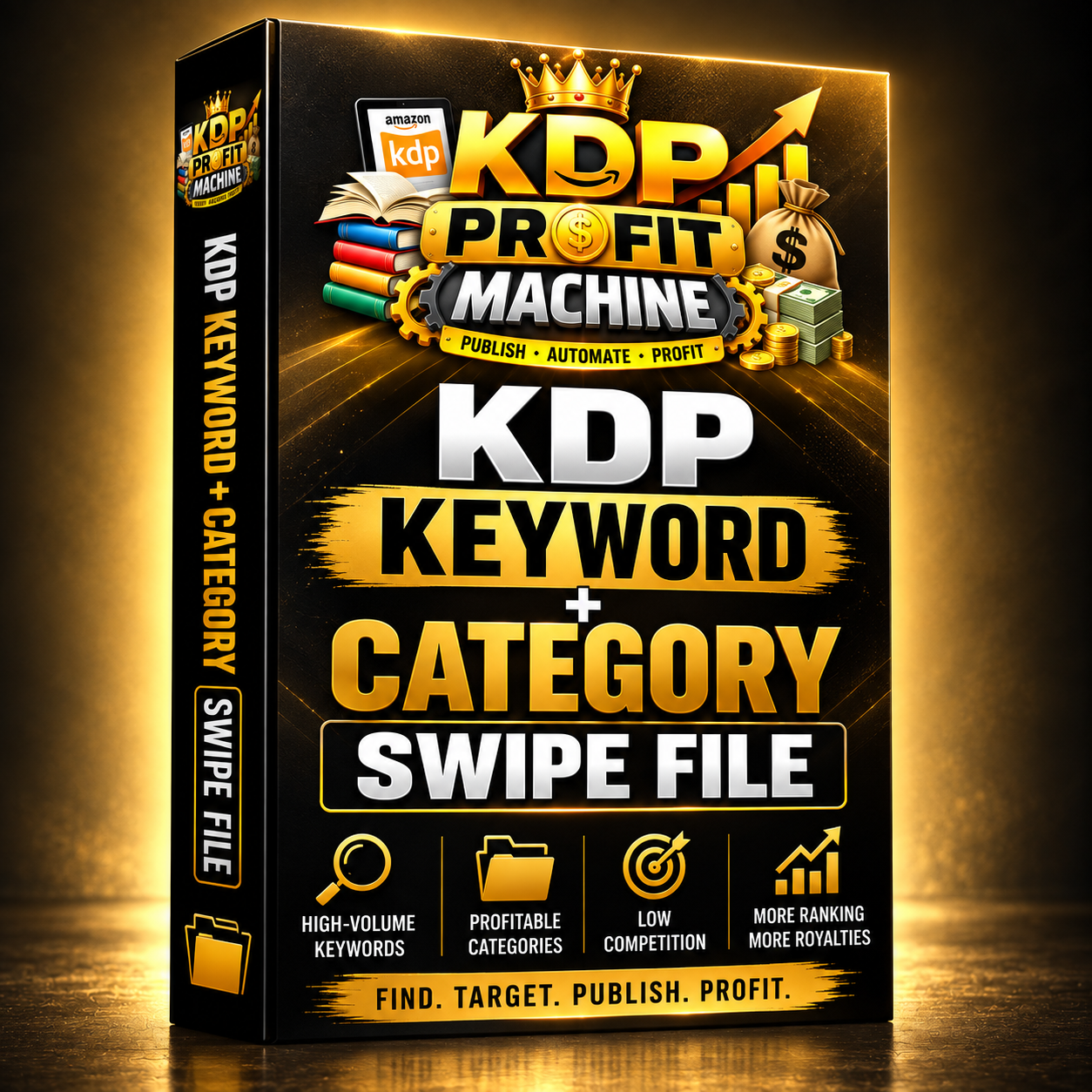 Bonus #4 - KDP Keyword + Category Swipe File 3D Box Mockup