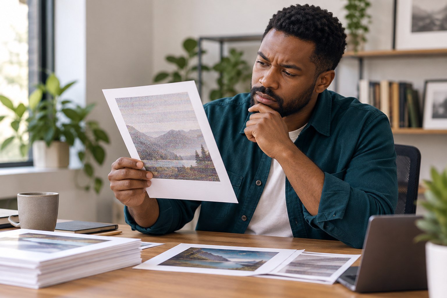 Publisher reviewing a finished book before release