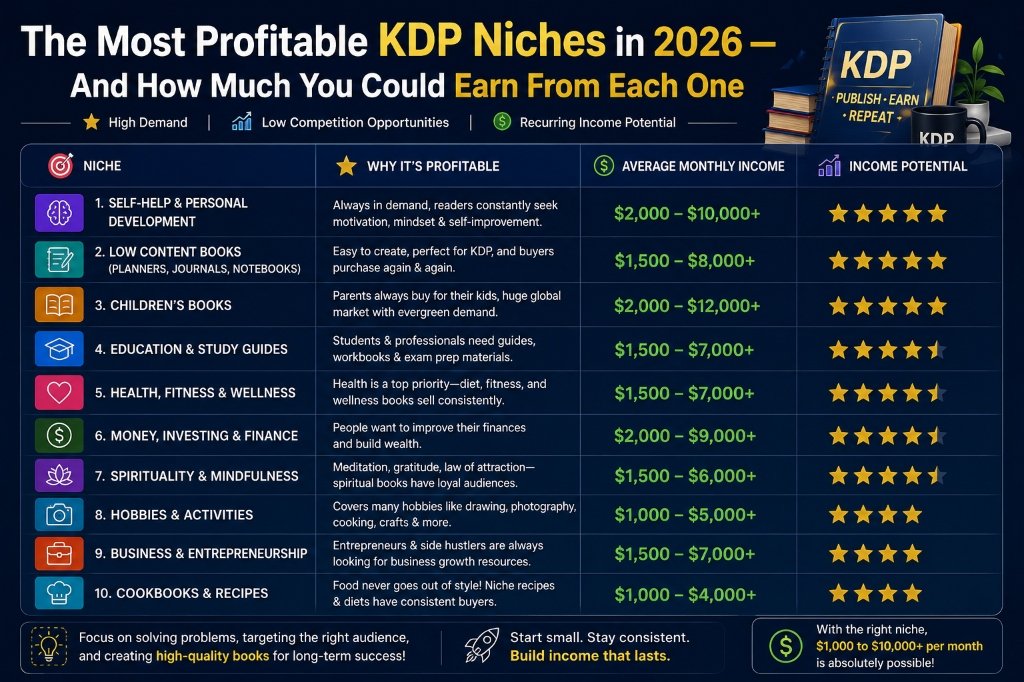 The Most Profitable KDP Niches in 2026 Breakdown Chart
